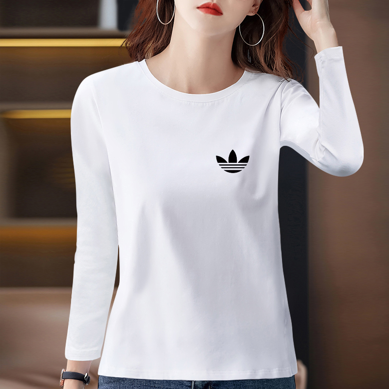 官方正品长袖女2025新款纯棉上衣服秋冬季修身体恤打底衫T恤女装