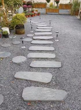 加厚汀步踏步石园林花园草坪垫脚石庭院铺路防滑天然不规则青石板