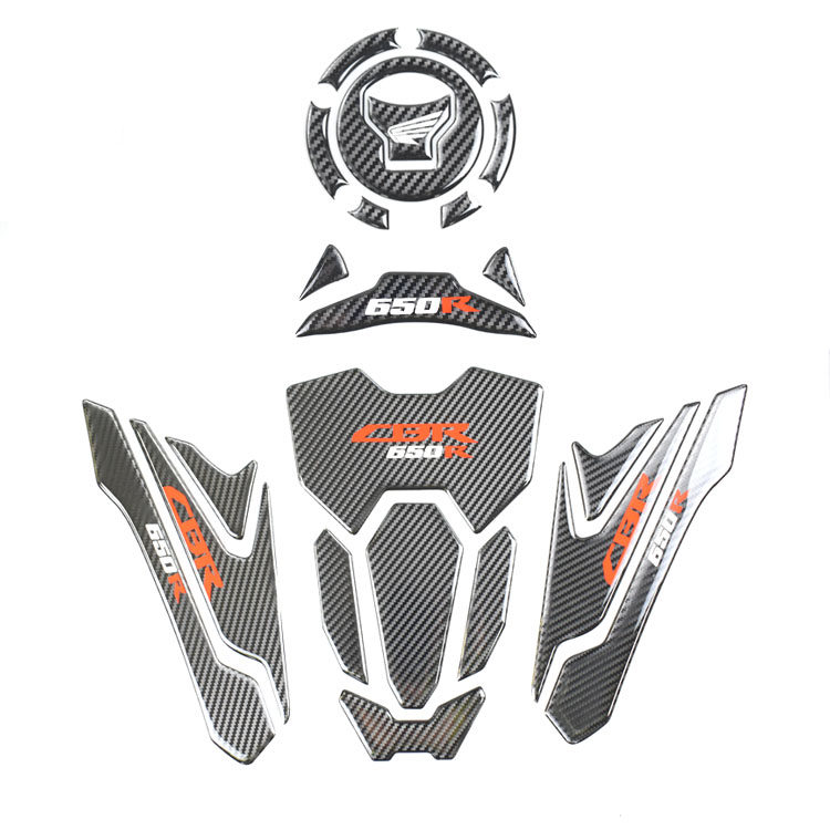 适用本田CBR650R 专用3D油箱盖贴鱼骨贴油箱侧贴车身保护贴纸贴花