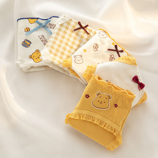 小黄熊纯棉木耳边可爱甜美少女三角裤 永远活在夏天 向神明许愿