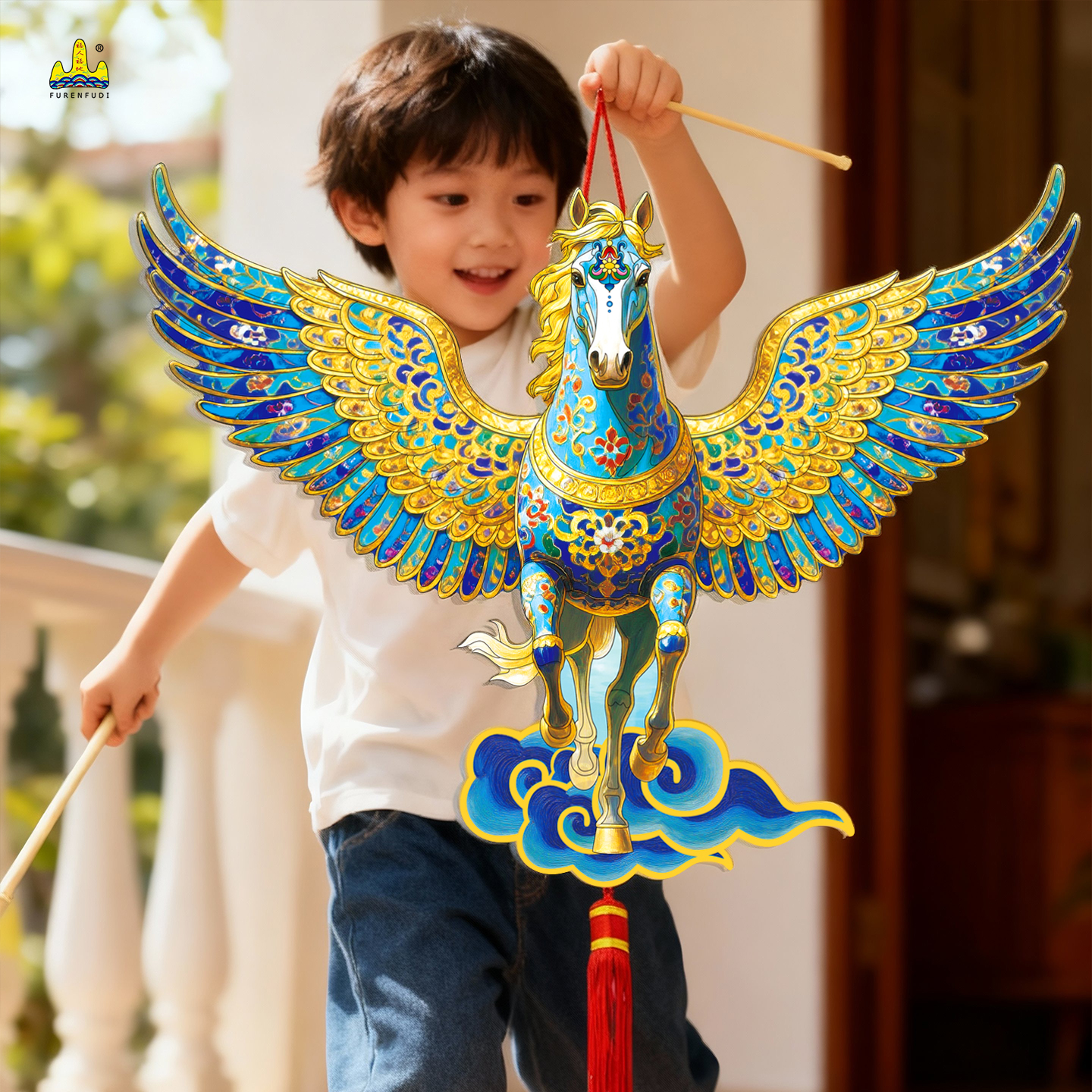 马年国风儿童手工灯笼diy材料包创意手提led发光卡通2026过年新款