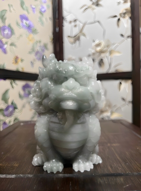 树脂仿石玉雕仿玉器文玩精雕麒麟献瑞迷你小摆件捡漏