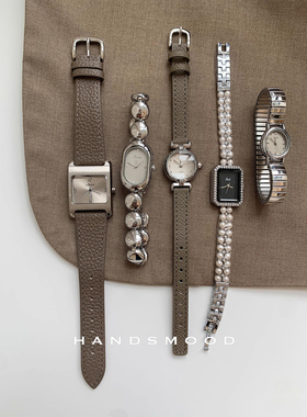 HANDSMOOD银灰色系小众低调气质高智感精致时尚简约女士石英手表