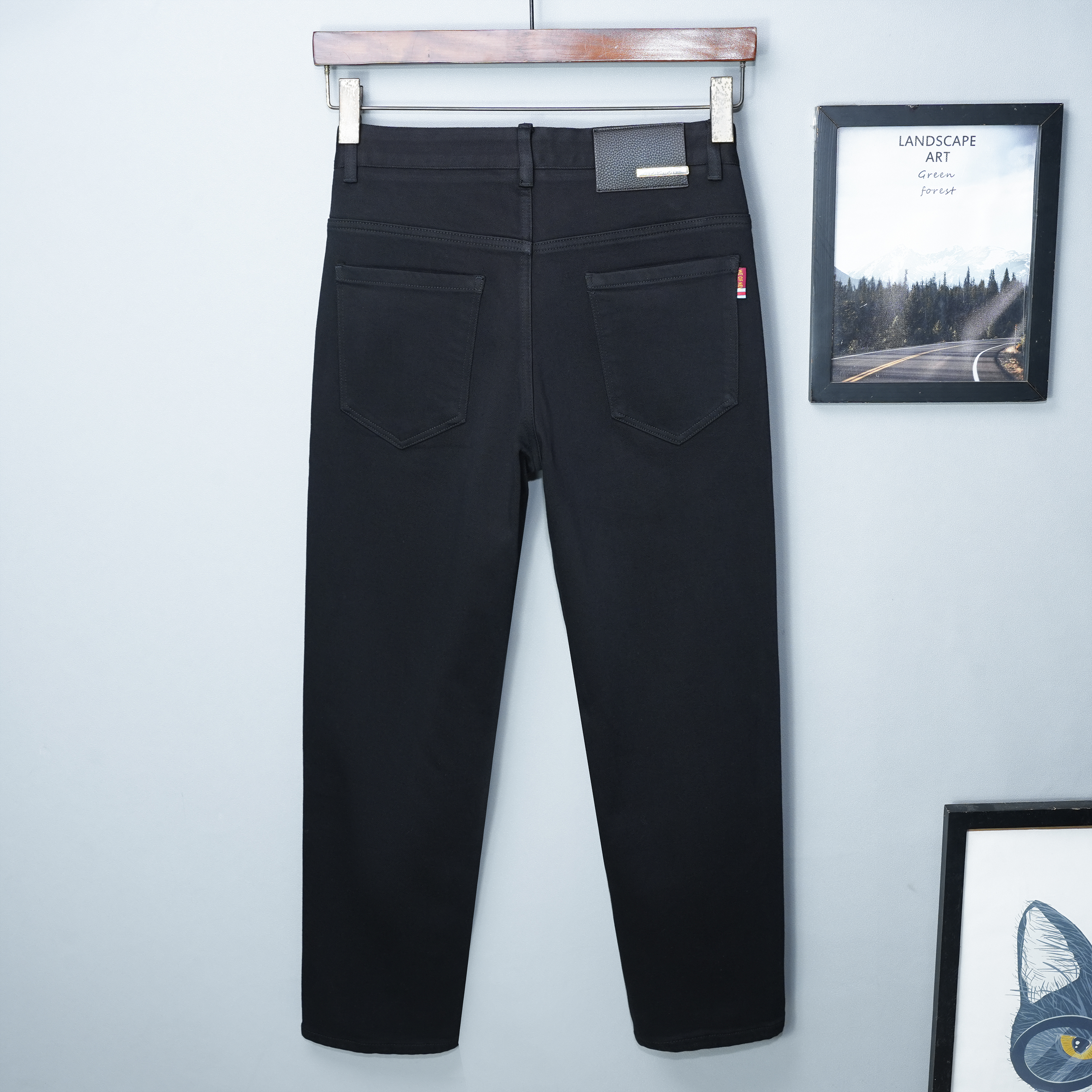 加绒加厚秋冬季九分休闲牛仔裤男锥形小直筒黑色春秋弹力高端2025