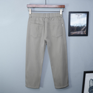 春秋保暖 男宽松直筒浅卡其长裤 加绒加厚秋冬季 2025全棉九分休闲裤