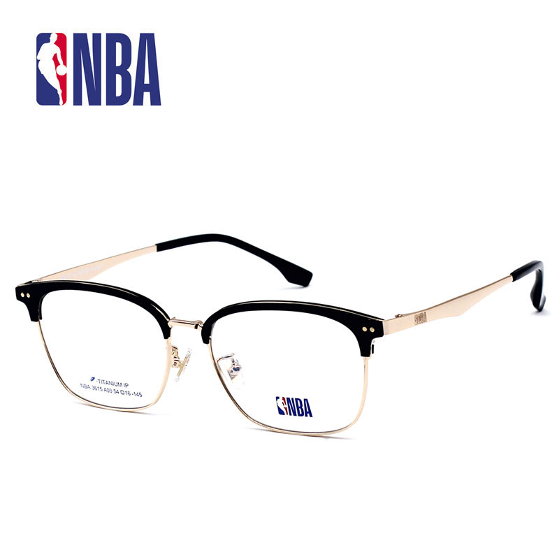 NBA3615 超轻纯钛圆框近视眼镜架男款平光韩版复古文艺眉线框钛架