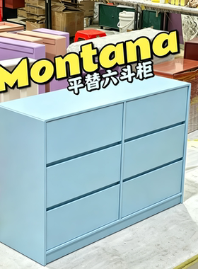 瑞典 多巴胺柜子montana收纳柜定制拼色储物柜彩色中古六斗柜