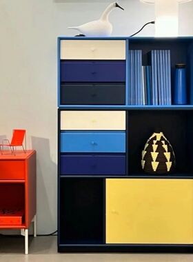 瑞典Arte 多巴胺餐边柜北欧储物边柜中古风书柜书架家具定制柜子