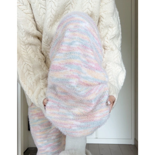 秋冬小个新款彩虹加绒阔腿糯米裤