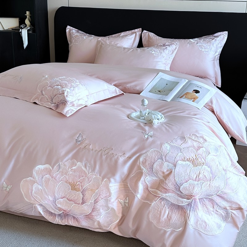 田园花卉全棉刺绣四件套纯棉轻奢简约被套床单亲肤长绒棉床上用品,床上用品,床品套件/四件套/多件套,淘宝优惠券,粉丝福利购,淘宝优惠卷