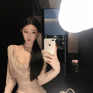 TY8185 Simida斯密达 长袖 v领罩衫 26年早春蕾丝花边吊带美背内衣