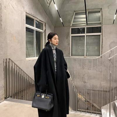 诺华NovaBloom-尖货上新韩系小女人高级感大翻领长款羊TK361199-2