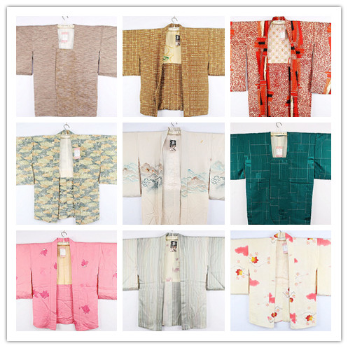 古着vintage传统日本和服纯色印花浴衣羽织和风舞台宽松短外套208