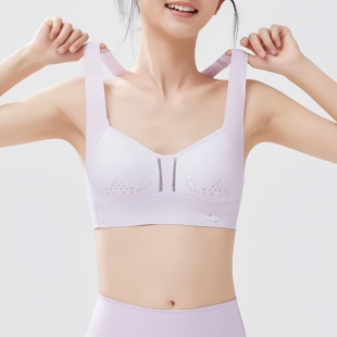 无钢圈薄海绵运动内衣少女发育期学生文胸无痕透气防震背心式 薄款