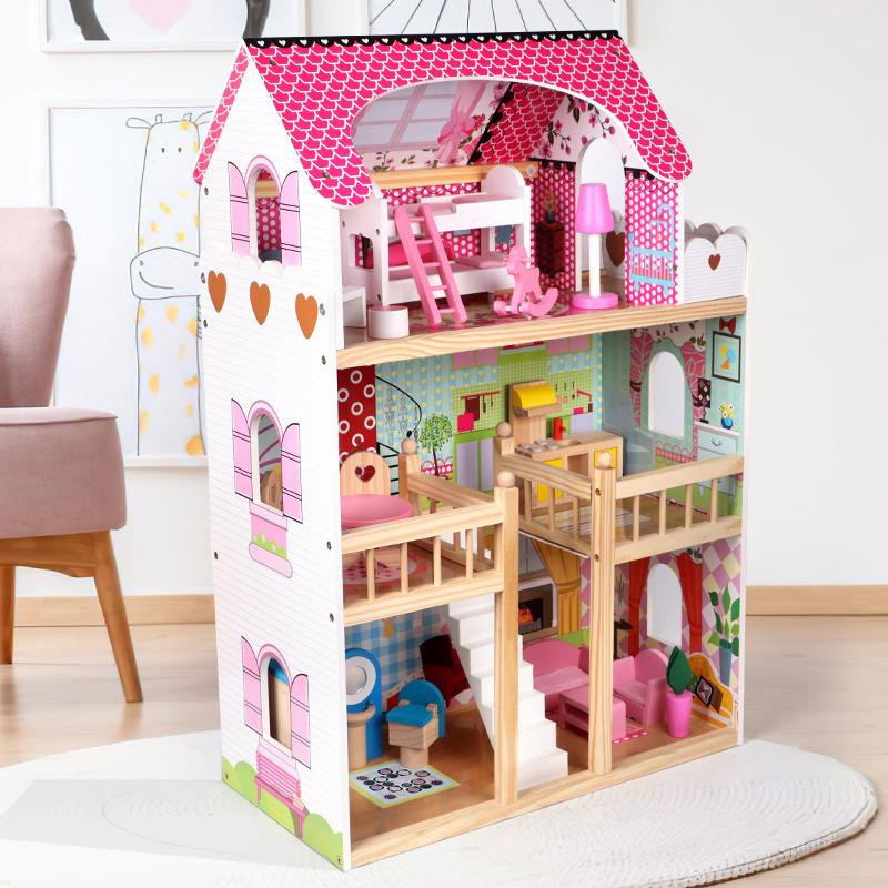 仿真木制过家家女儿童房子玩具屋木质拼装大型豪华别墅玩具公主屋