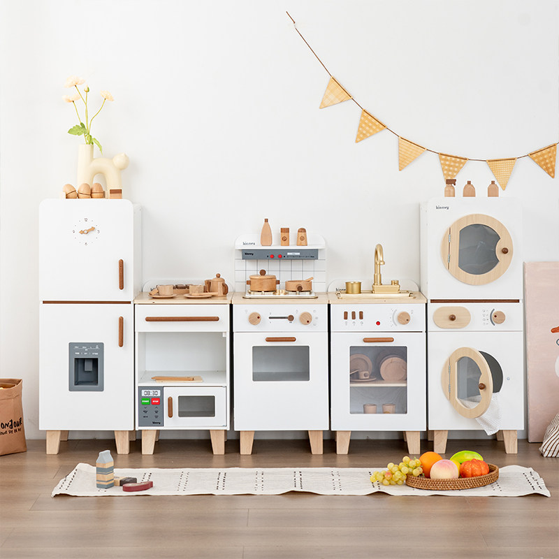 kienvy儿童出水厨房玩具木质过家家做饭组合套装幼儿园早教娃娃家