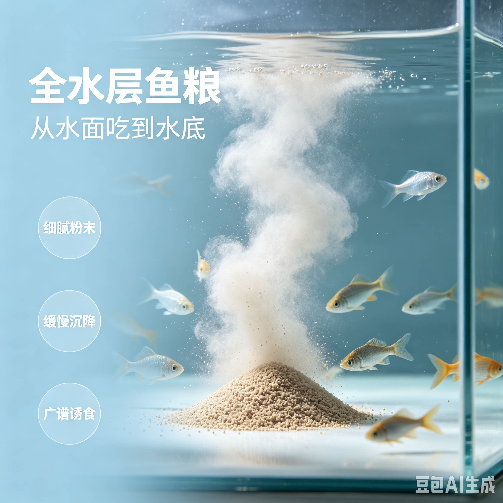 全水层鱼粮热带鱼饲料孔雀鱼饲料鱼食观赏鱼饲料粉末状金鱼粮