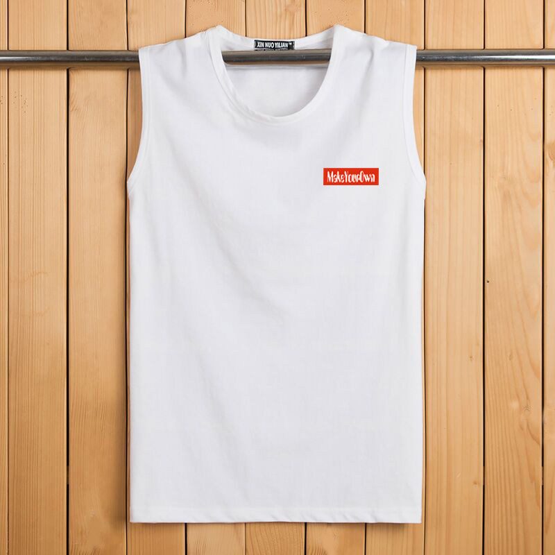 COTTON VEST MENS SLEEVELESS T-SHIRT BASE KOREAN VERSION OF LOOSE WAISTCOAT SUMMER SPORTS BASKETBALL SINGLET TIDE BRAND INS CUT SLEEVES