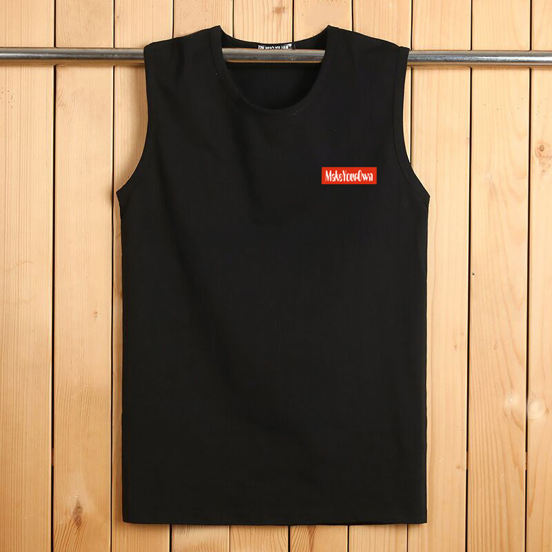 COTTON VEST MENS SLEEVELESS T-SHIRT BASE KOREAN VERSION OF LOOSE WAISTCOAT SUMMER SPORTS BASKETBALL SINGLET TIDE BRAND INS CUT SLEEVES