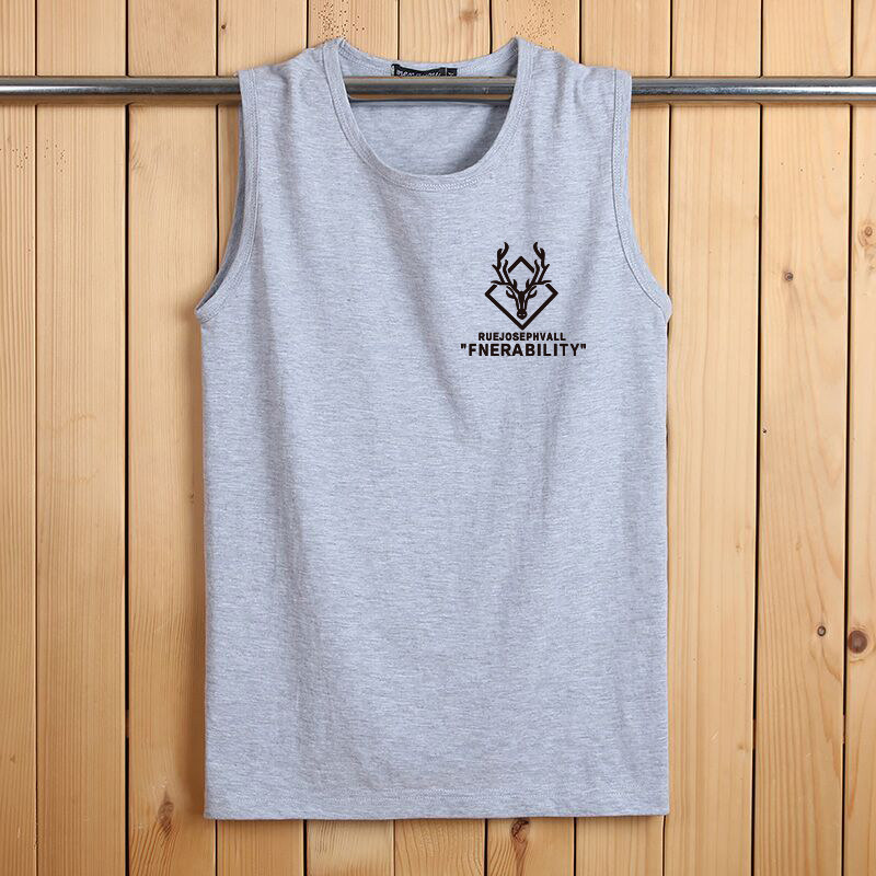 SUMMER VEST MALE TREND SPORTS SLEEVELESS T-SHIRT LOOSE ROUND NECK STUDENT BREATHABLE BOTTOMING SHIRT BEACH SWEAT VEST T-SHIRT