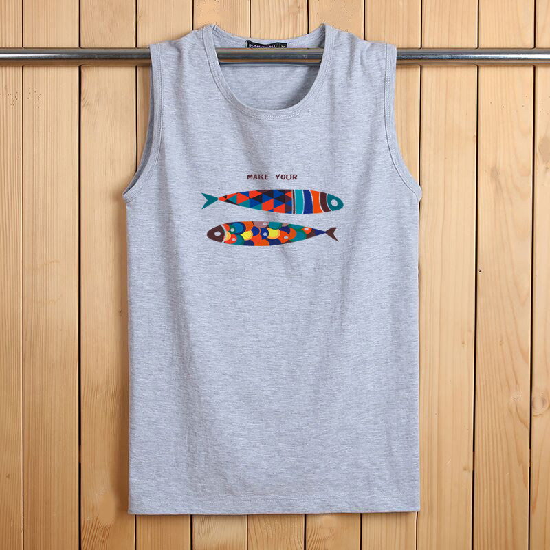 SUMMER COTTON VEST MENS SLEEVELESS T-SHIRT FITNESS BASE CUT SLEEVES WIDE SHOULDERS SUMMER YOUTH LOOSE LARGE SIZE SHOULDERS