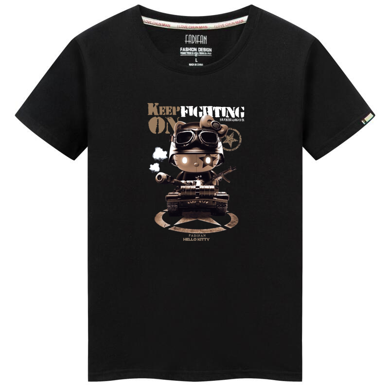 短袖t恤纯棉圆领宽松男士加肥