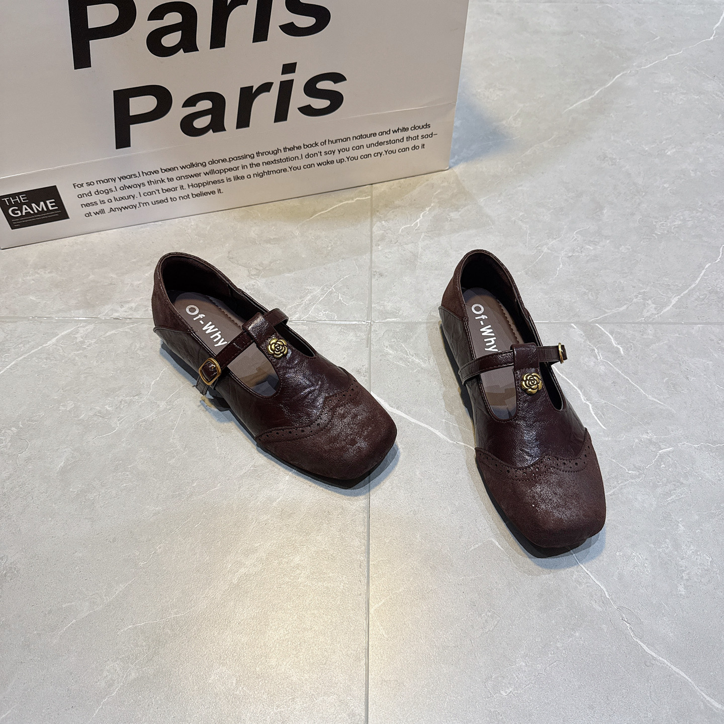 超软玛丽珍鞋女款2026年新款复古方头山茶花平底一字带可踩跟单鞋,女鞋,浅口单鞋,淘宝优惠券,粉丝福利购,淘宝优惠卷