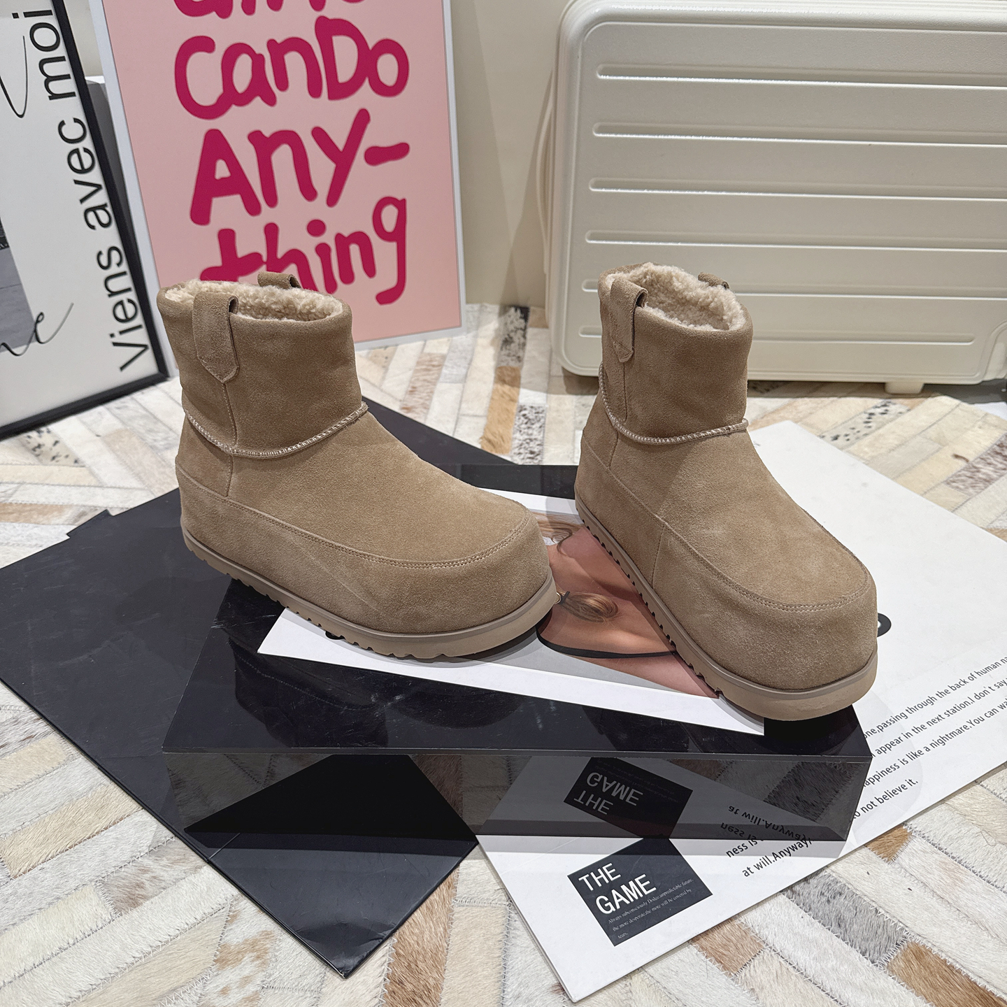 雪地靴女羊毛保暖丑萌勃肯鞋棉鞋