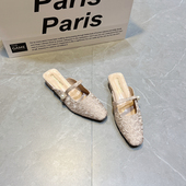 平底懒人穆勒凉拖仙女鞋 女夏外穿2026新款 子 小香风包头半拖鞋 法式