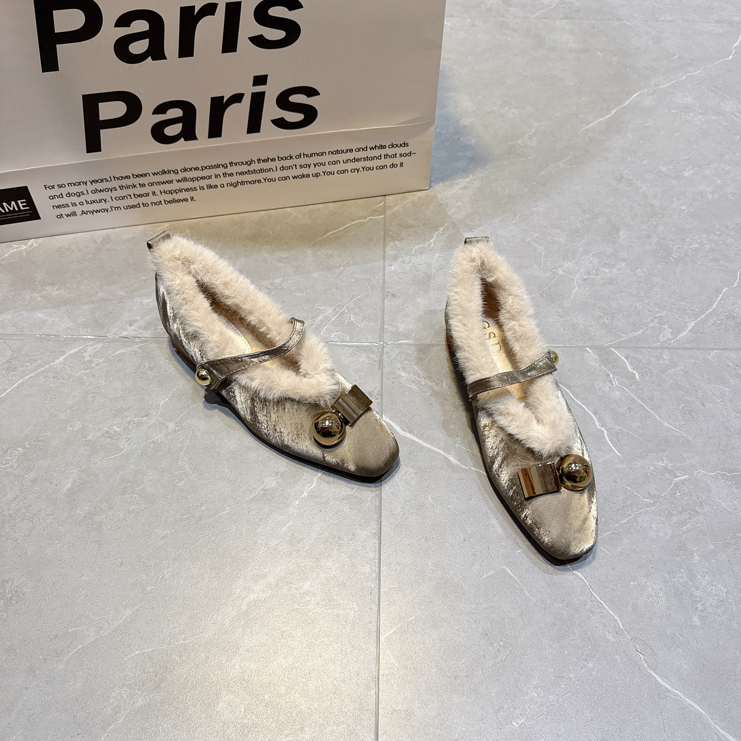 法式高级感粗跟玛丽珍鞋女冬季加绒保暖棉鞋低跟方头百搭毛毛单鞋,女鞋,浅口单鞋,淘宝优惠券,粉丝福利购,淘宝优惠卷