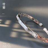 胜银·竹节古法实心足银999.9手镯百搭时尚 款 首饰送女友闺蜜银镯