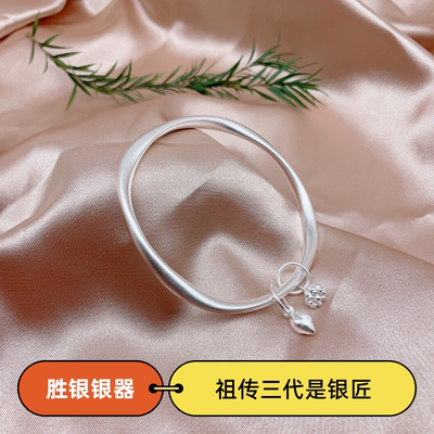 胜银古法制作足银999闭口镯
