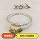胜银·圆棍锤点亮面开口纯银手镯简约时尚 女生闺蜜礼物足银999