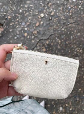 订单剩余！柔软头层牛皮精致物～时尚简约小巧女士牛皮拉链钥匙包