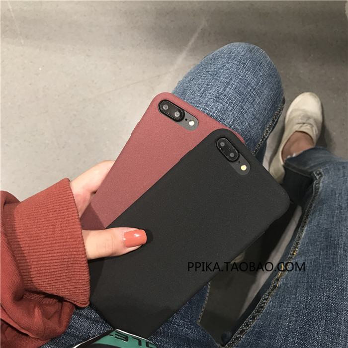 韩风纯色磨砂软壳苹果6s手机壳iPhonexs max/7/8plus创意XR女款潮