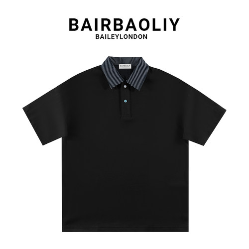 BAIRBAOLIY夏季精致纽扣短袖POLO