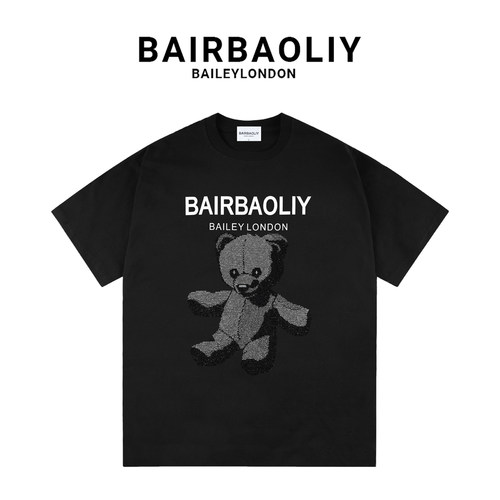 BAIRBAOLIY短袖基础大众烫钻小熊