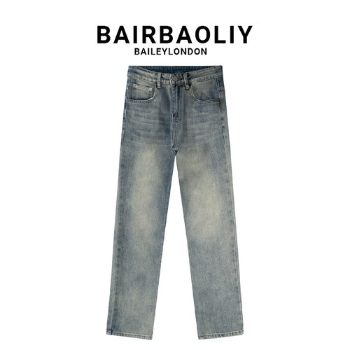 BAIRBAOLIY时尚复古刺绣牛仔裤