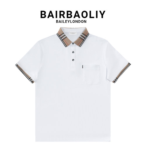 BAIRBAOLIY柏堡里撞色拼接Polo衫男士夏季休闲透气百搭翻领短袖潮