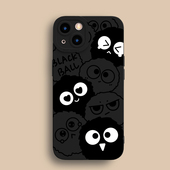 8plus男女款 可爱煤球苹果11手机壳iPhone13 air防摔软壳16e情侣适用xs XR硅胶15 12promax卡通16