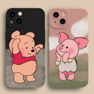 xr小熊16 情侣款 12promax可爱xs 17小猪适用8plus硅胶air可爱男女软壳 苹果14手机壳iPhone13卡通15