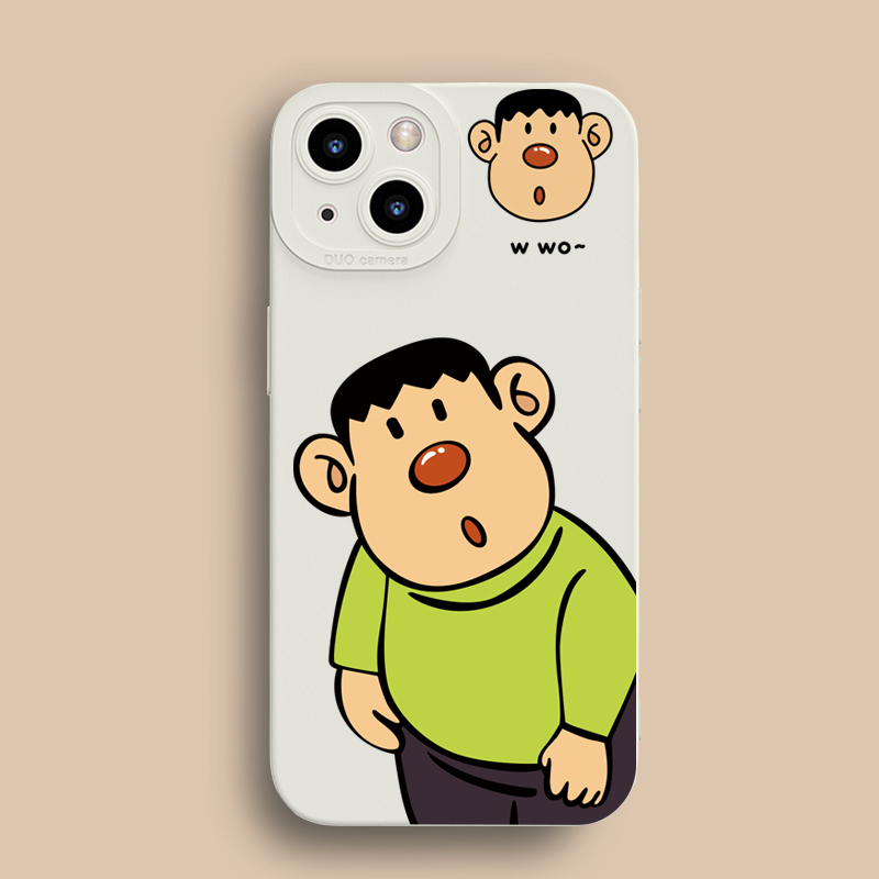 呆萌胖虎适用苹果13手机壳iPhone15promax卡通17/16/14可爱11/12男女款XR/XS/16e全包7/8plus硅胶软壳防摔