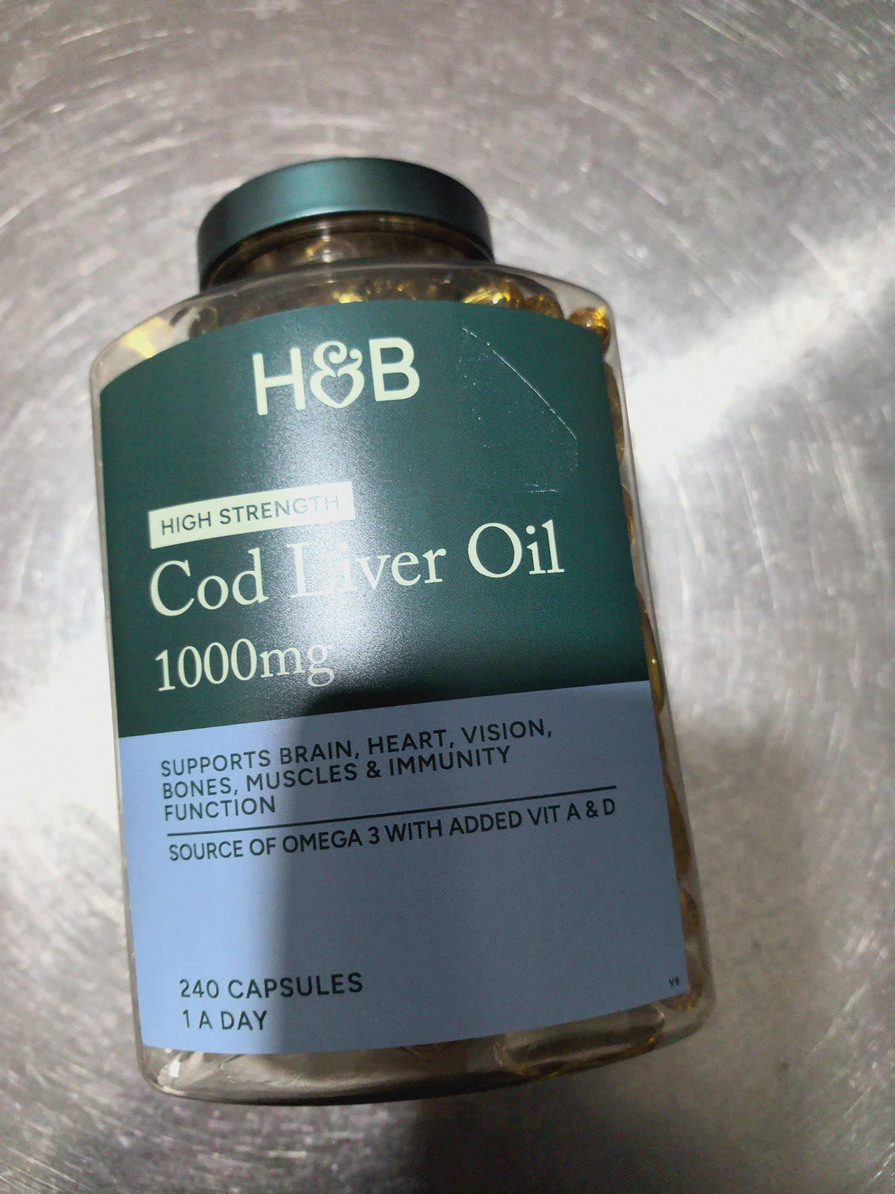 现货 英国荷柏瑞HB深海鳕鱼鱼油1000mg中老年成人鱼肝油dha 240粒