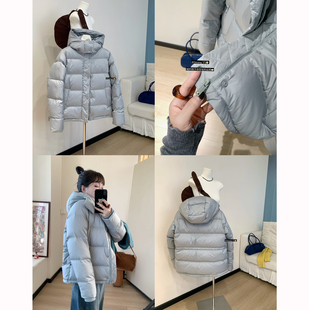 Omang桃喜 可拆卸连帽五格羽绒服外套女冬季90白鸭绒保暖面包服