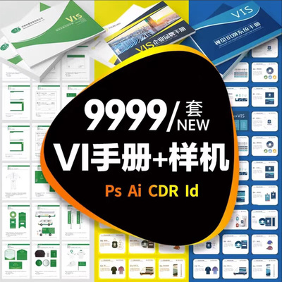 企业公司产品宣传品牌vi手册模板AI全套作品CDR设计PSD样机ID素材