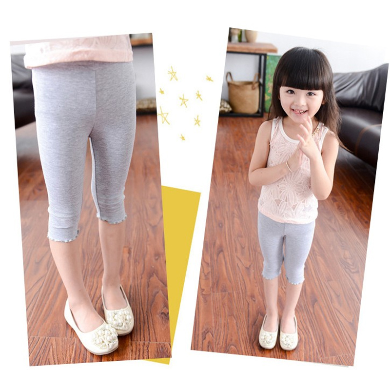女童夏季薄款弹力休闲纯棉五分裤