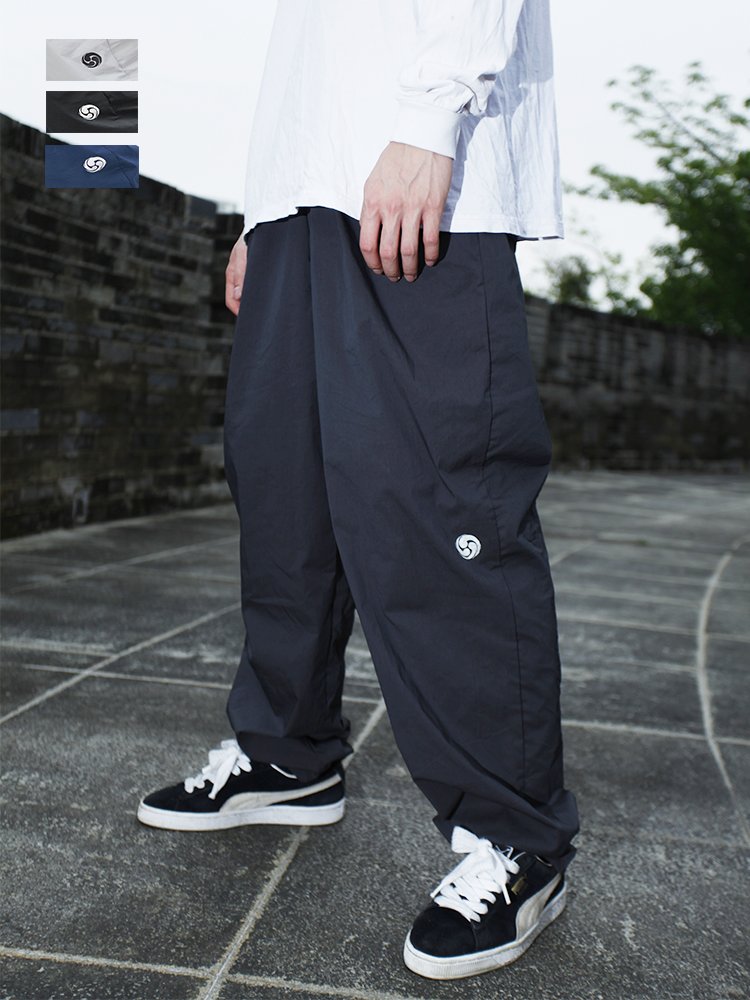 运动速干裤子夏季款弹性bboy直筒长裤街舞嘻哈裤宽松百褶休闲裤