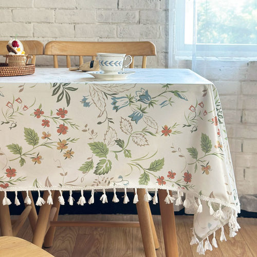 防水防油餐桌布清新植物森系花卉茶几圆桌ins民宿咖啡厅野餐露营