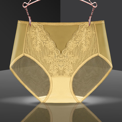外贸单正品中高腰女士蕾丝内裤性感轻薄肤透气棉裆女三角内裤美式