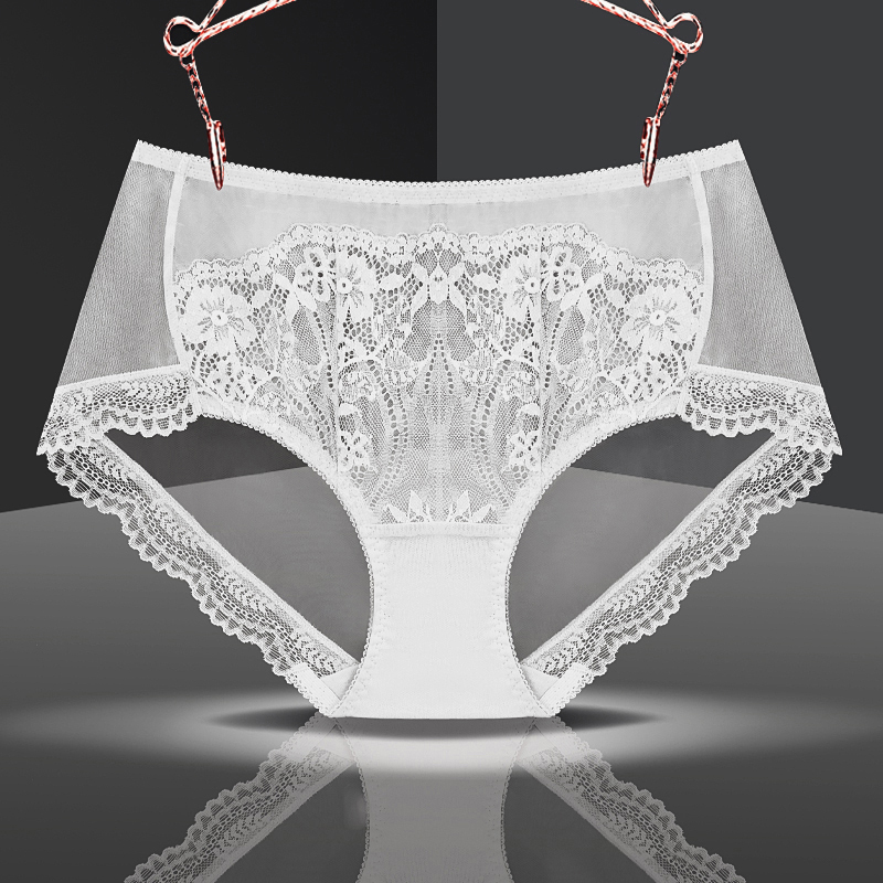 外贸单正品女士蕾丝内裤性感款式亲肤透气棉裆女士中高腰三角内裤